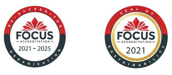 Two Focus Accreditation certificate badges